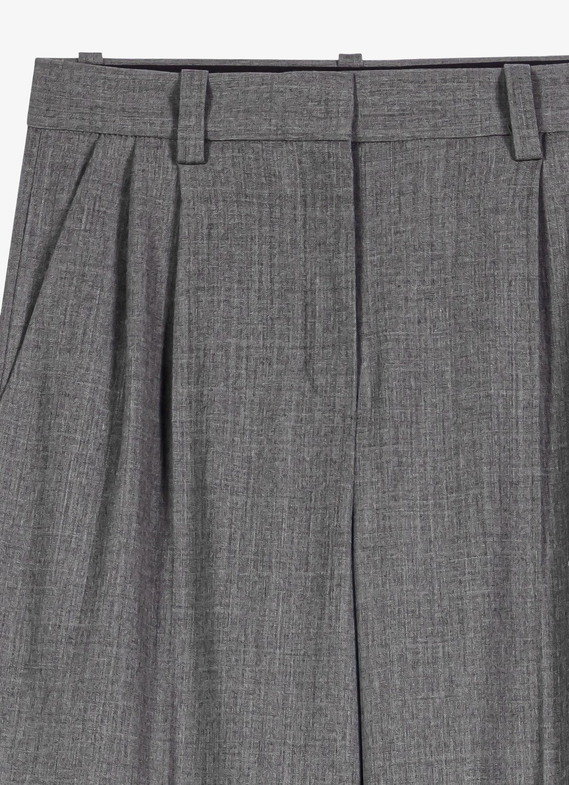 Maje High waist wide fit pantalon met steekzakken - detail 5 grijs