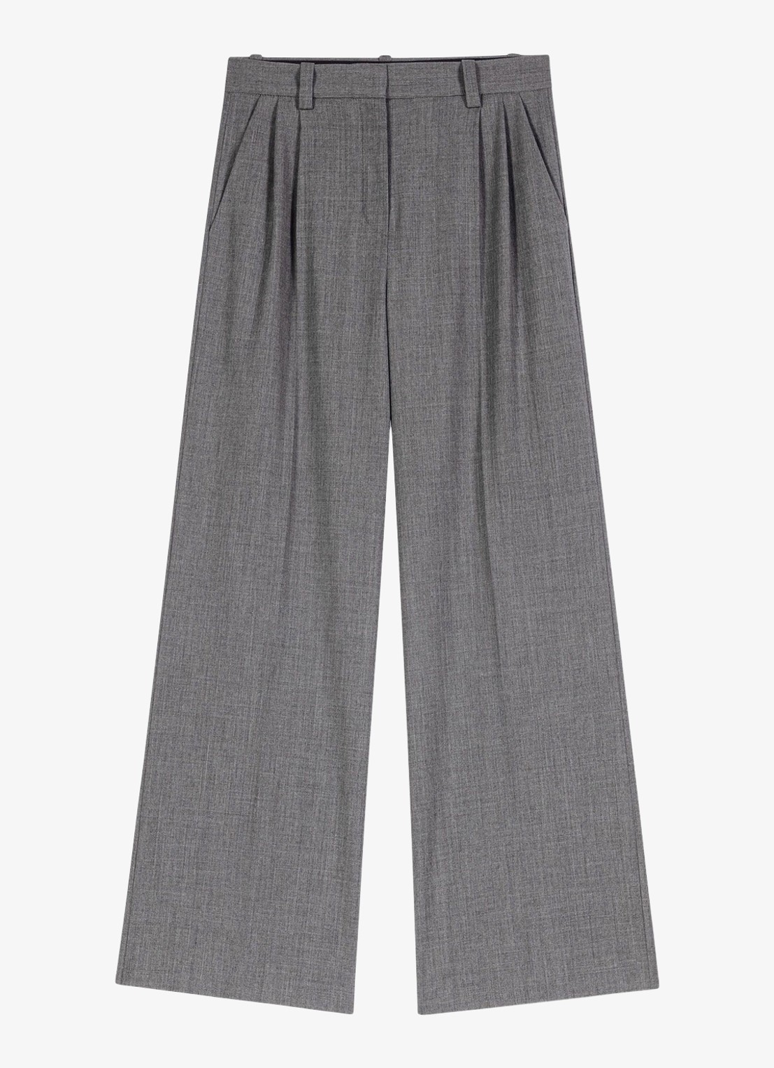 Maje High waist wide fit pantalon met steekzakken - voorkant 6 grijs