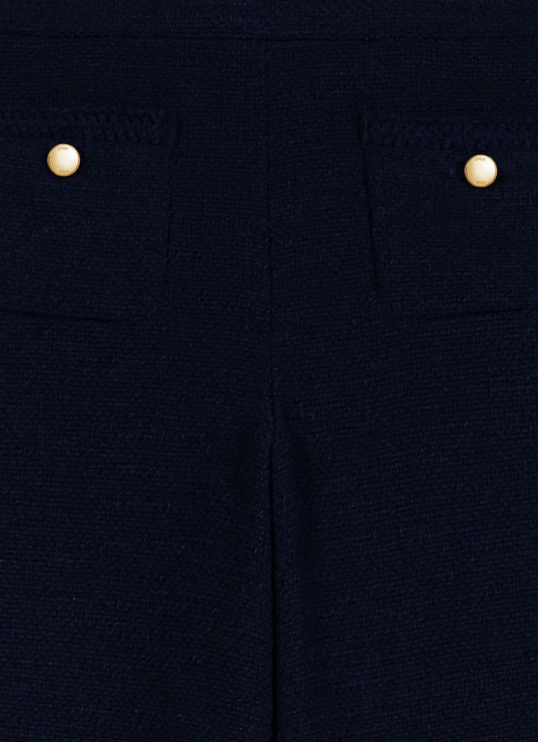 Maje High waist wide fit pantalon met tweed-look - detail 7 donkerblauw