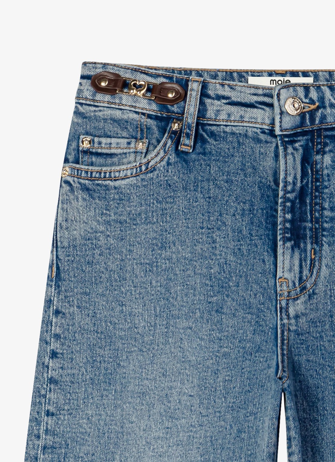 Maje High waist wide leg jeans met steekzakken - detail 2 donkerblauw