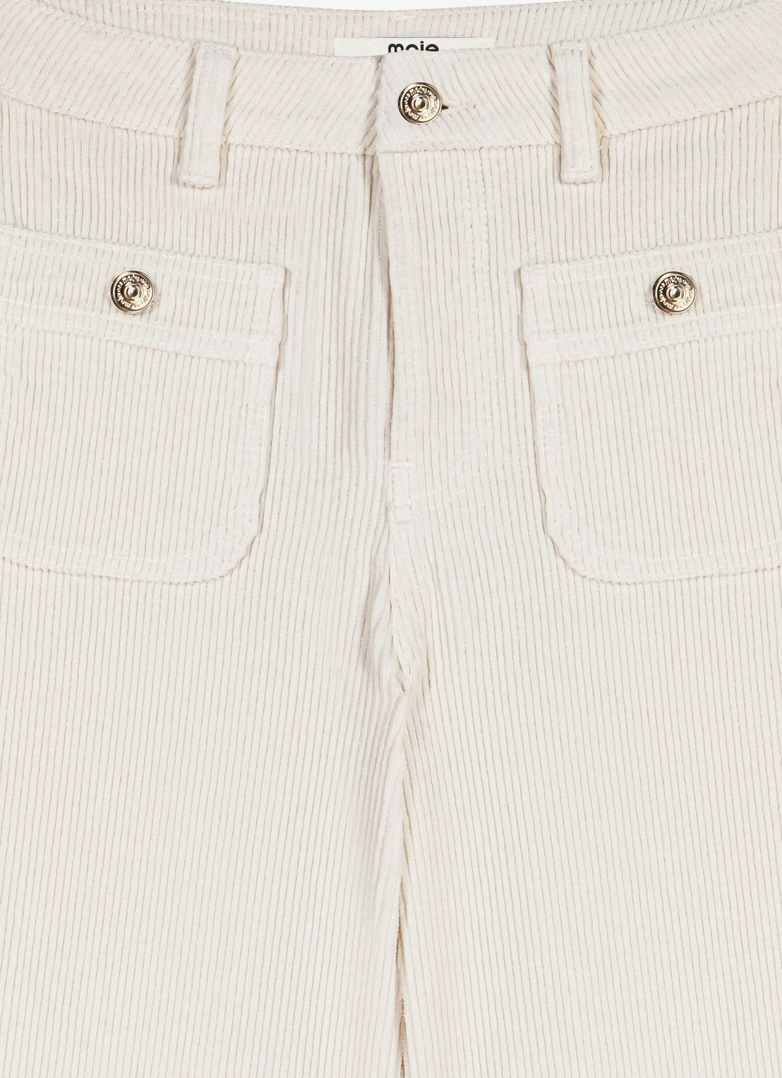 Maje High waist wide leg jeans van corduroy - detail 5 beige