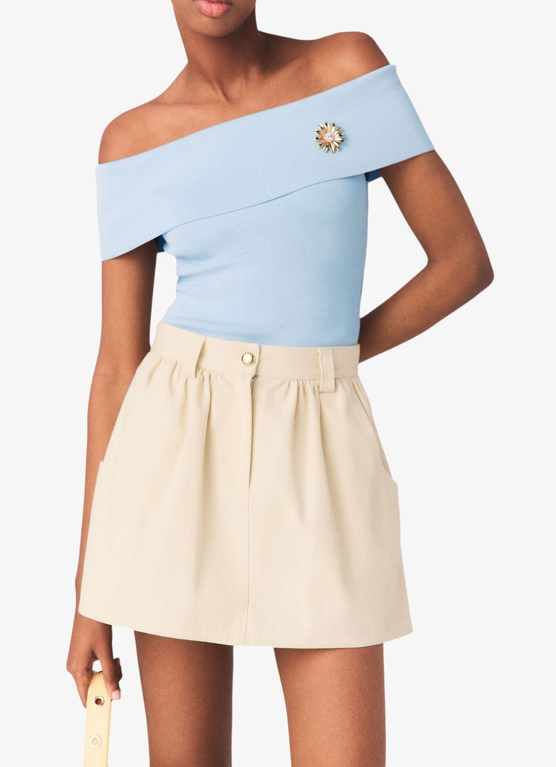 Maje Ioldira mini broekrok van katoen - detail 6 beige