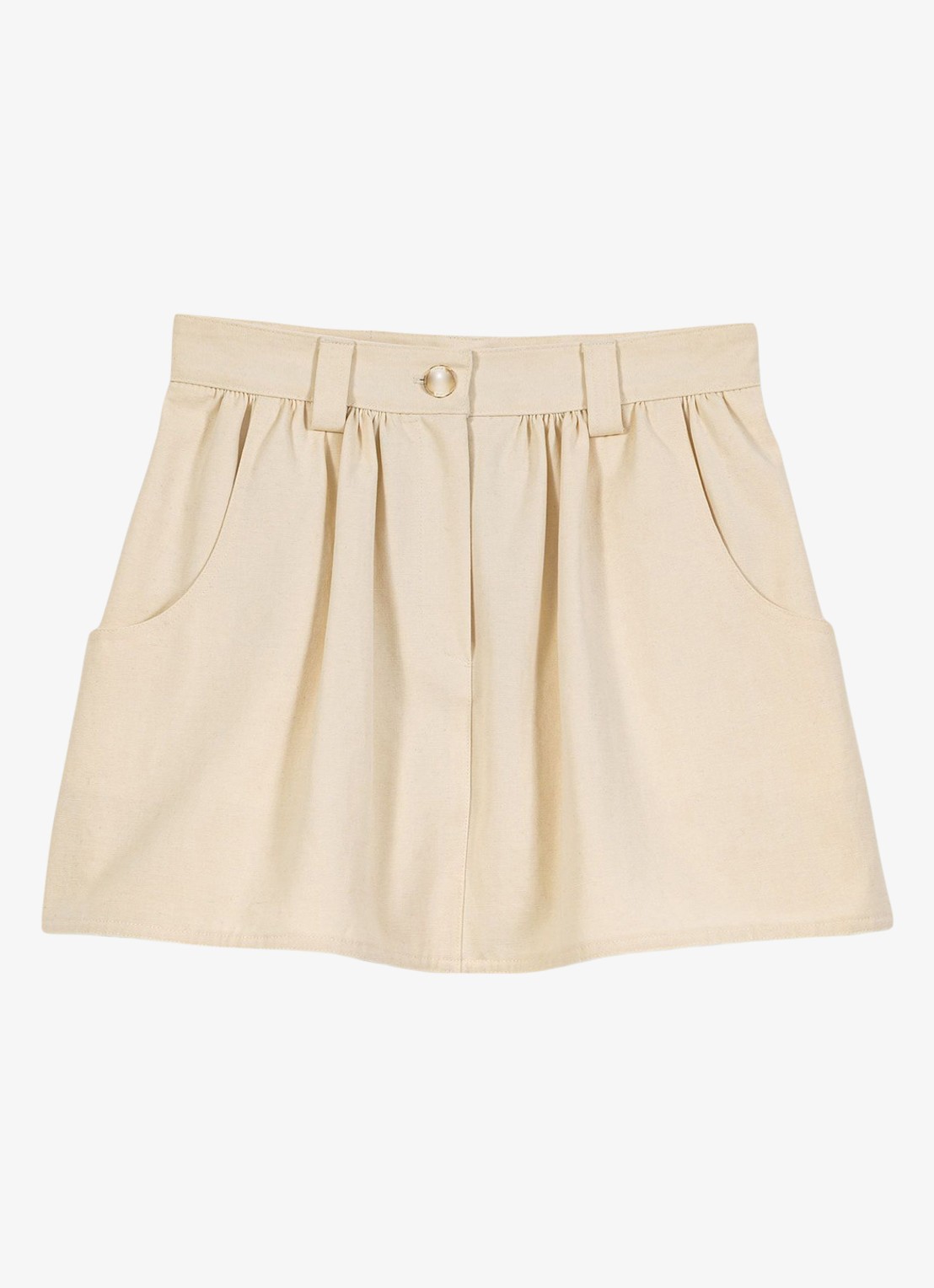Maje Ioldira mini broekrok van katoen - voorkant beige