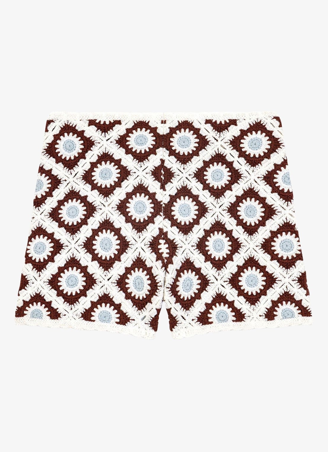 Maje Itunia high waist straight fit korte broek met ingebreid patroon - voorkant 6 bruin