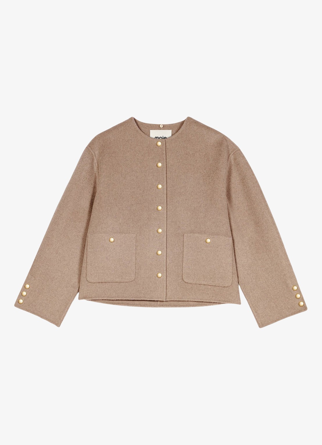 Maje Jack in wolblend met afneembare sjaal - detail 3 beige