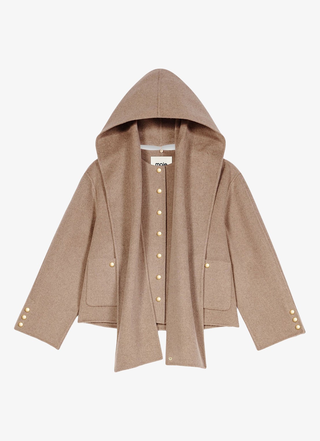 Maje Jack in wolblend met afneembare sjaal - detail 4 beige