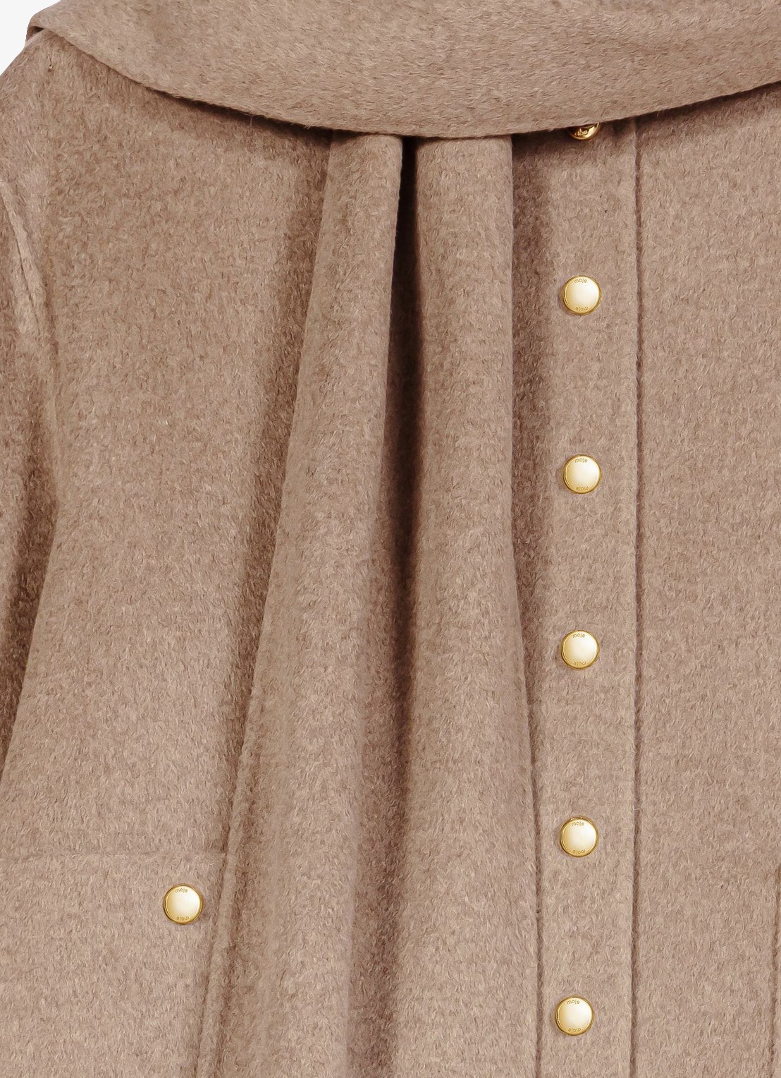 Maje Jack in wolblend met afneembare sjaal - detail 5 beige