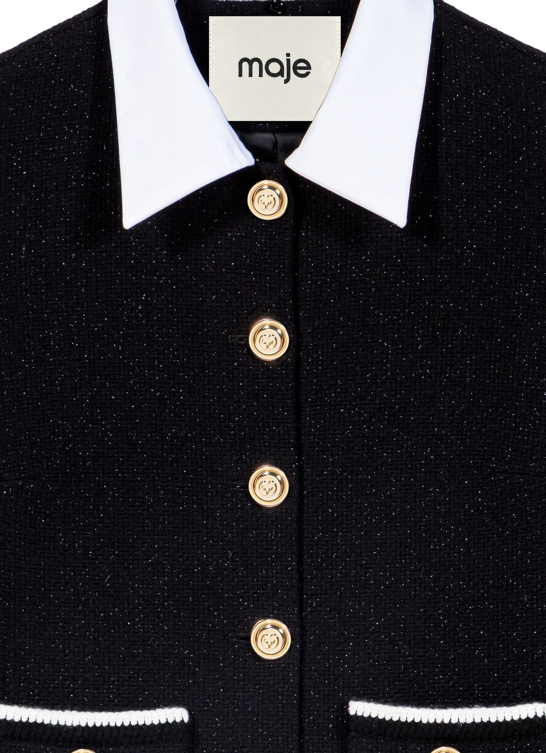 Maje Jack met afneembare kraag - detail 8 zwart