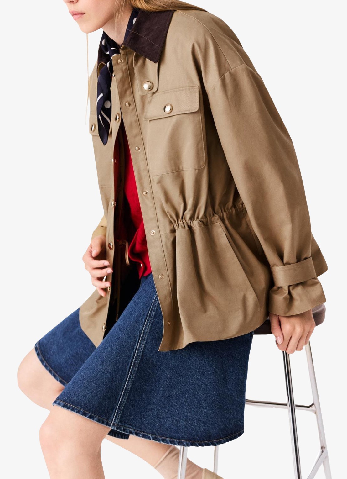 Maje Jack met opgestikte zakken - detail beige