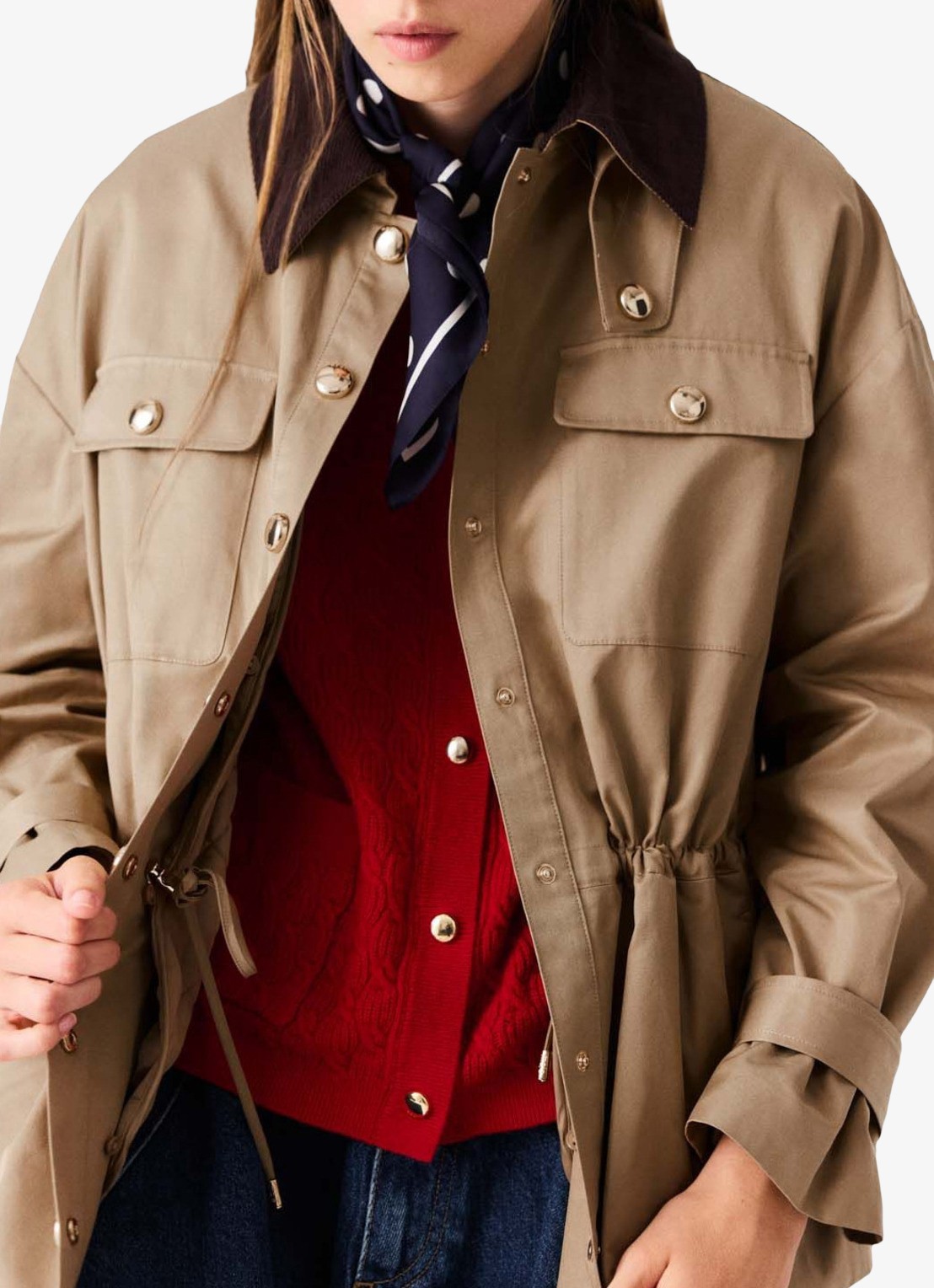 Maje Jack met opgestikte zakken - detail 3 beige
