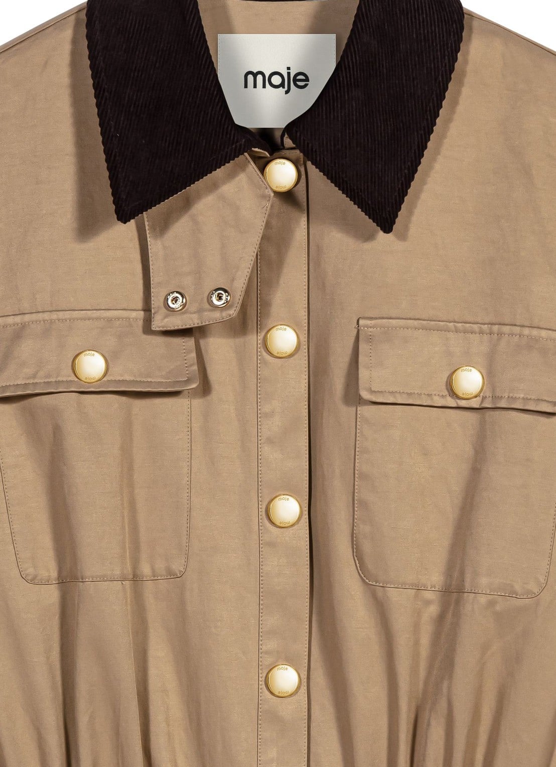 Maje Jack met opgestikte zakken - detail 2 beige