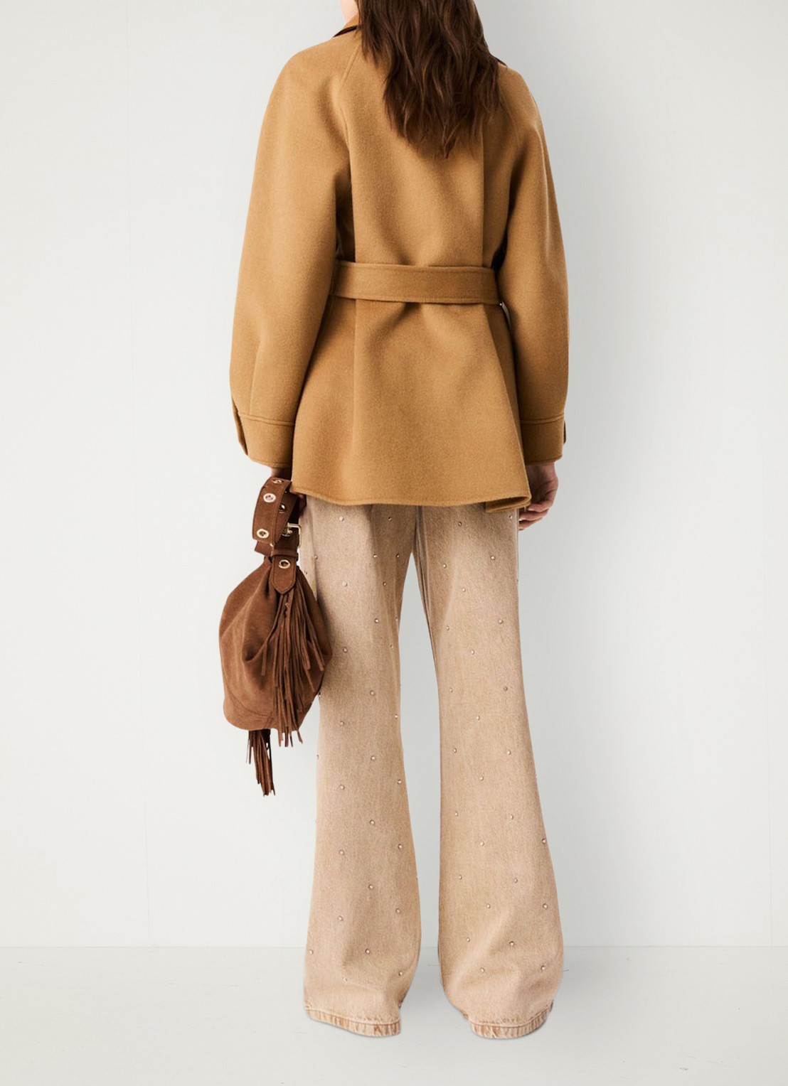 Maje Jack met strikceintuur - achterkant 6 camel