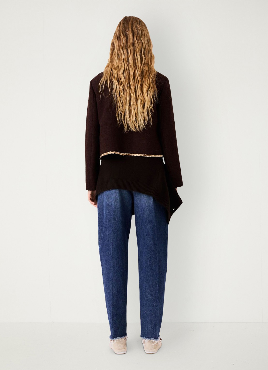 Maje Jack met tweed-look en kettingdetail - achterkant 8 donkerbruin