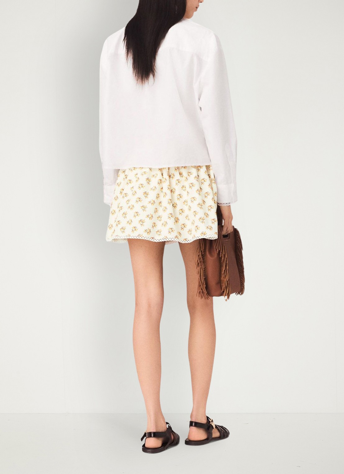 Maje Jazalera mini rok met print - achterkant 7 geel