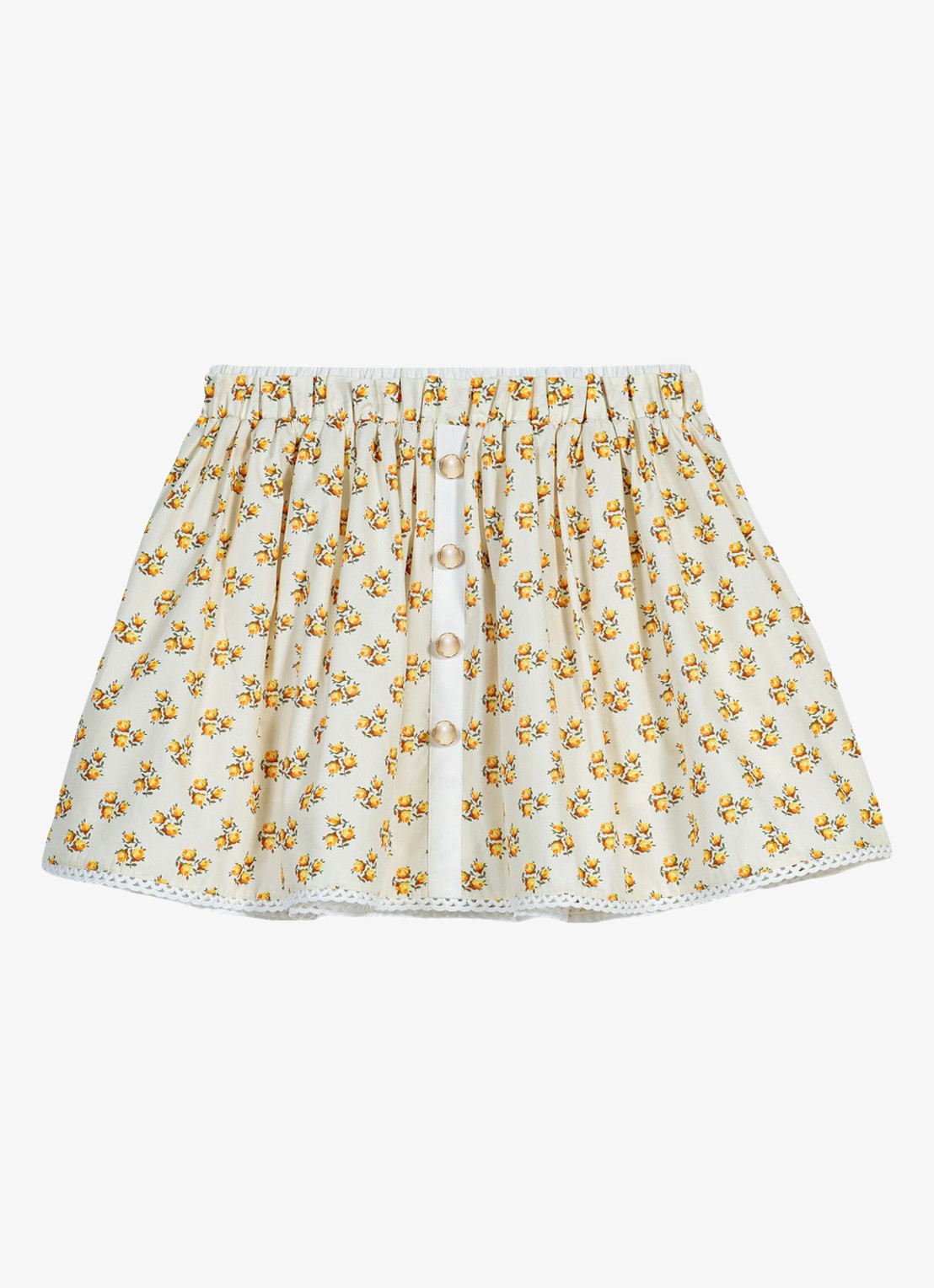 Maje Jazalera mini rok met print - voorkant geel