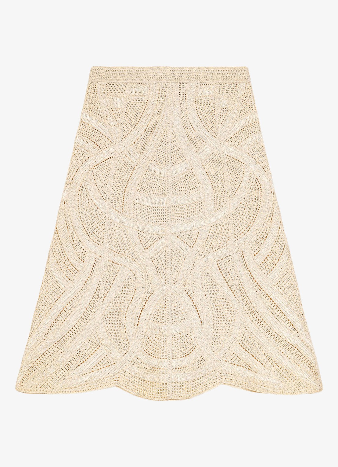 Maje Jight midi rok met borduring - voorkant 6 beige