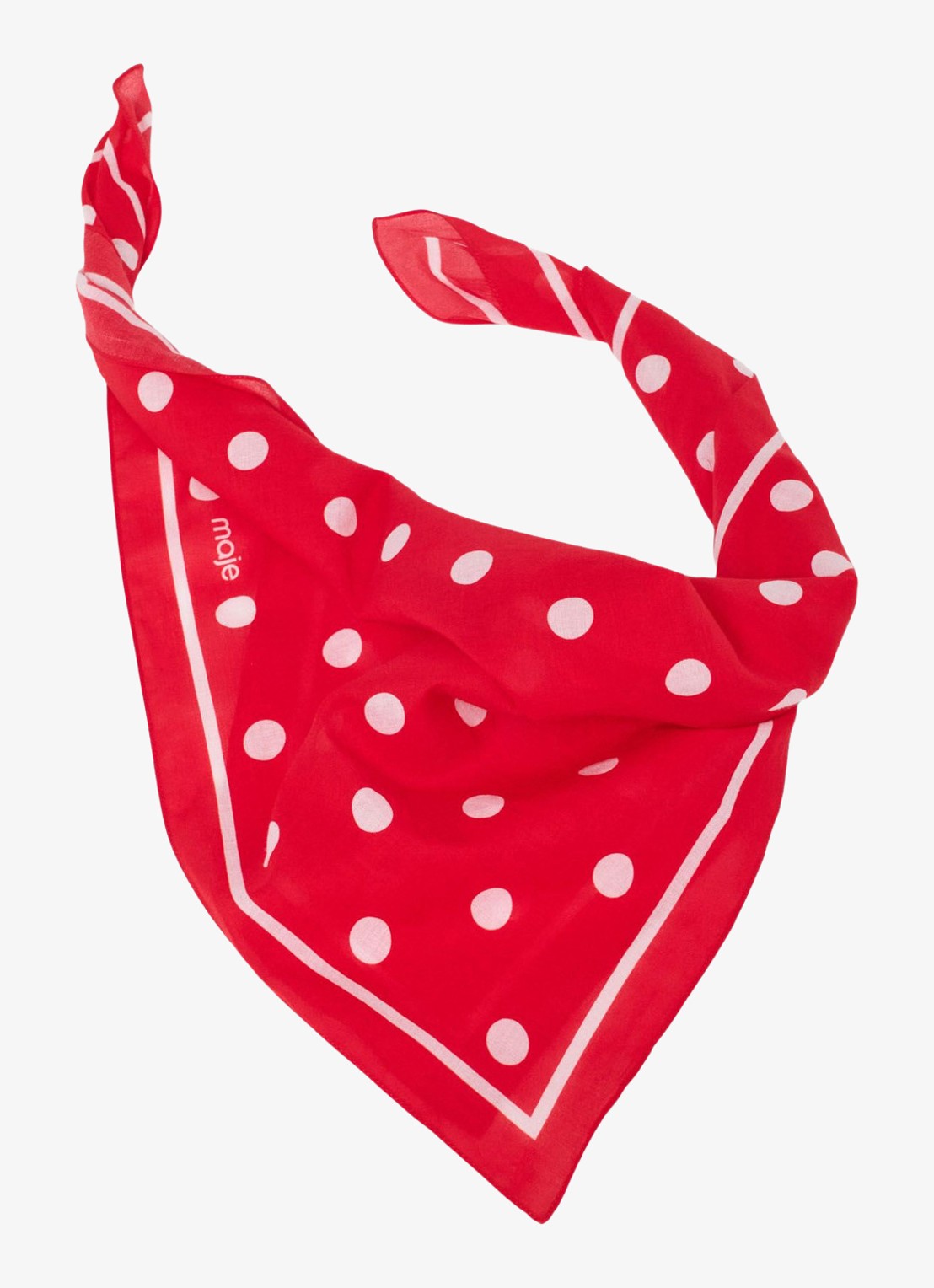Maje Katoenen bandana met stippen - detail 4 rood