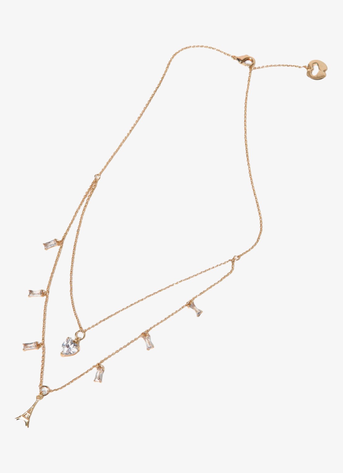 Maje Ketting met zirkonia - detail goud