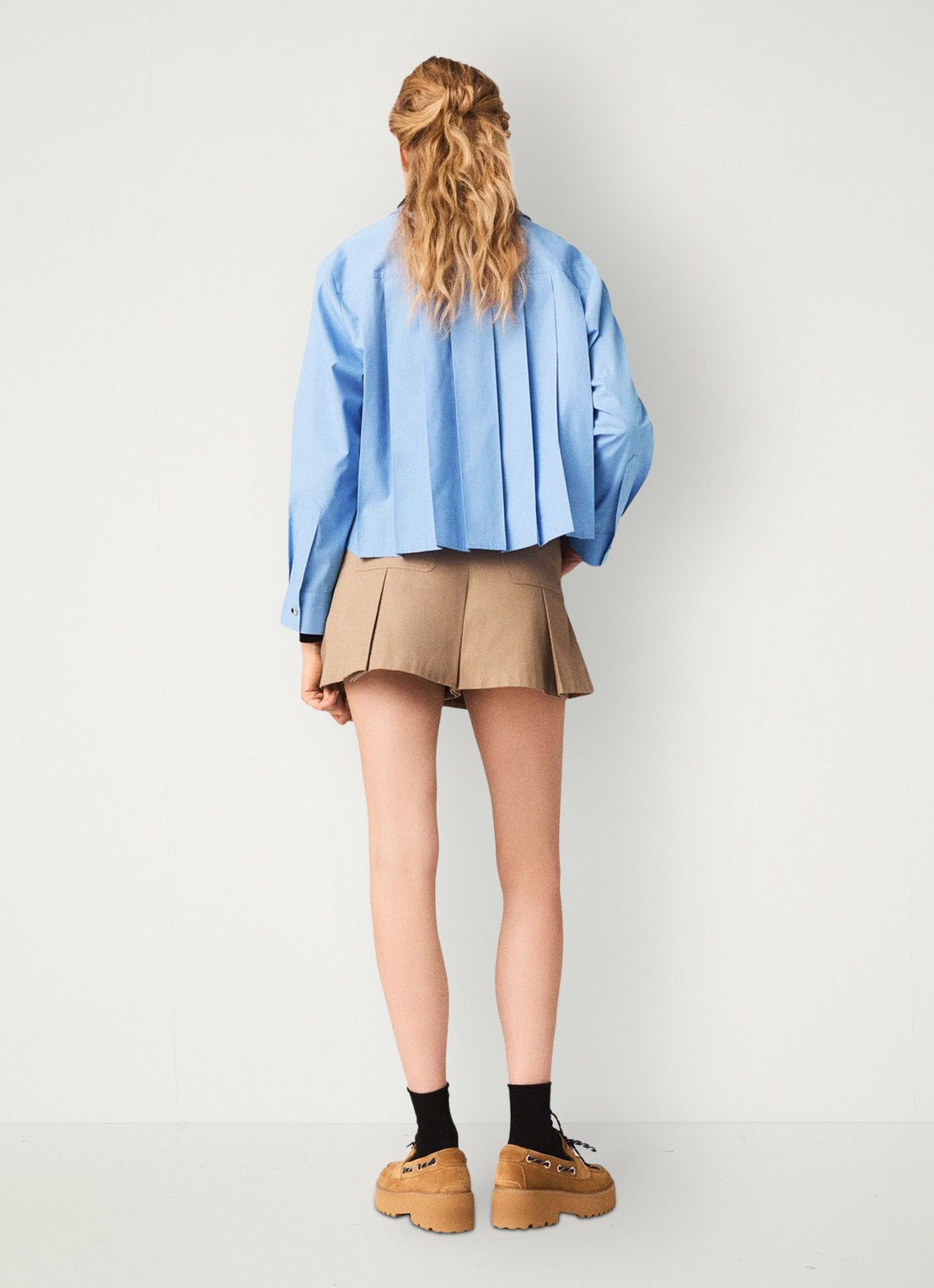 Maje Korte broek met plooien - achterkant 8 beige