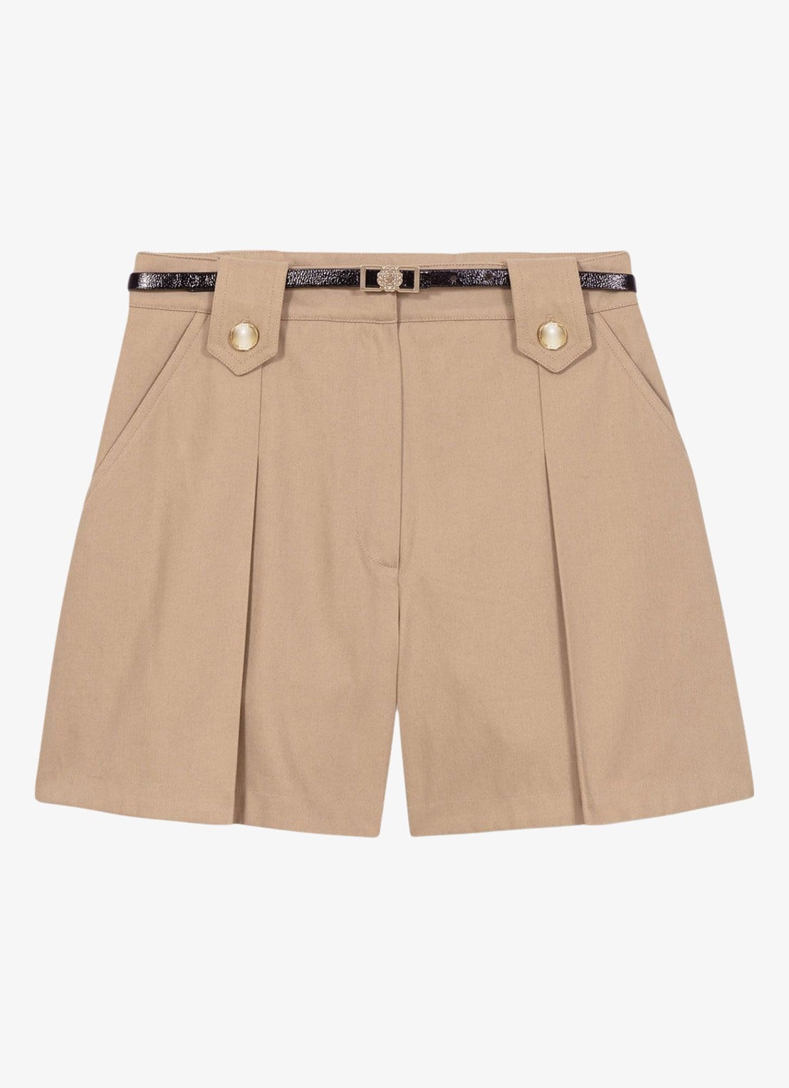 Maje Korte broek met plooien - voorkant 6 beige
