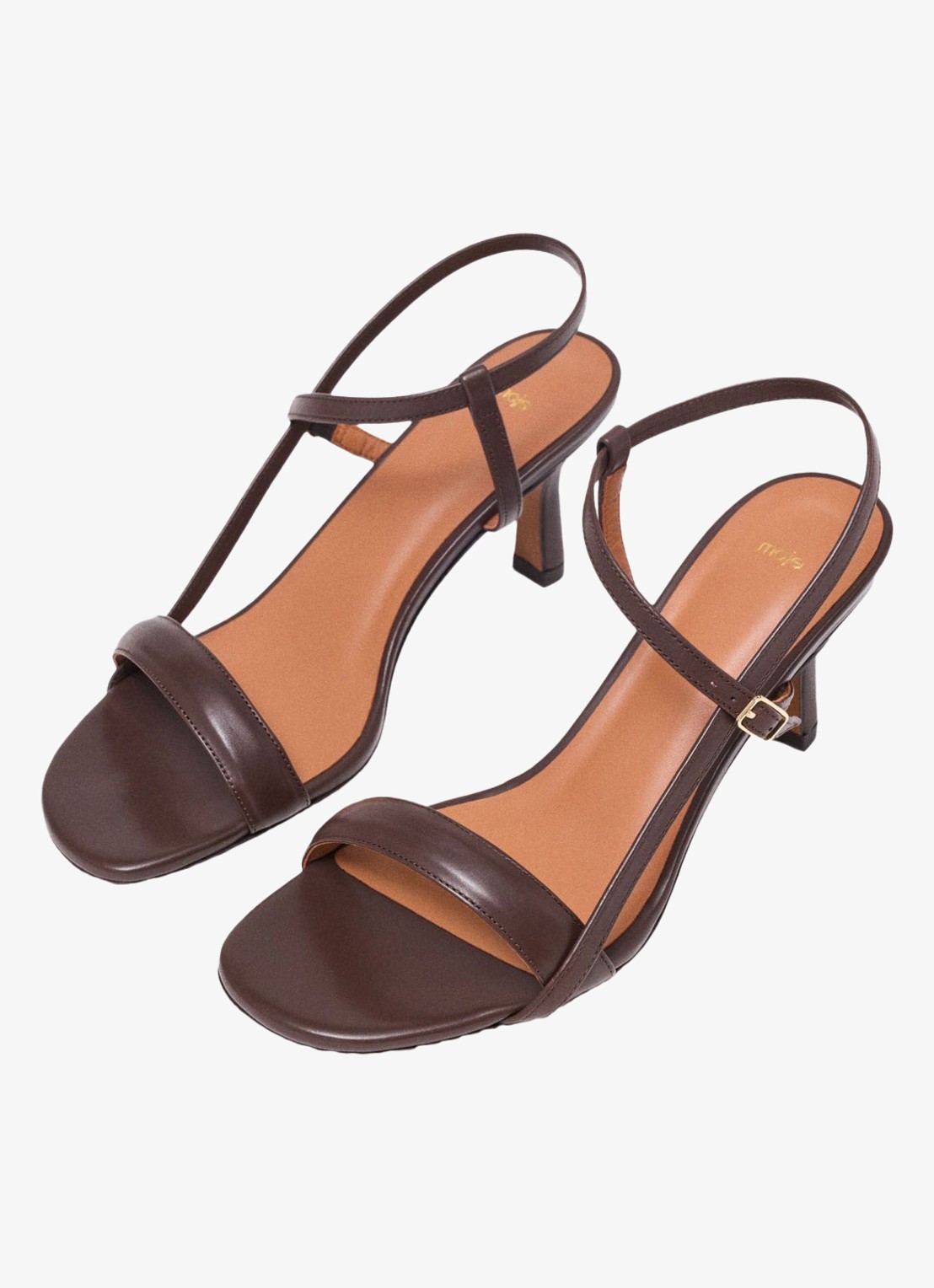 Maje Leren sandalen met bandjes - detail 4 bruin