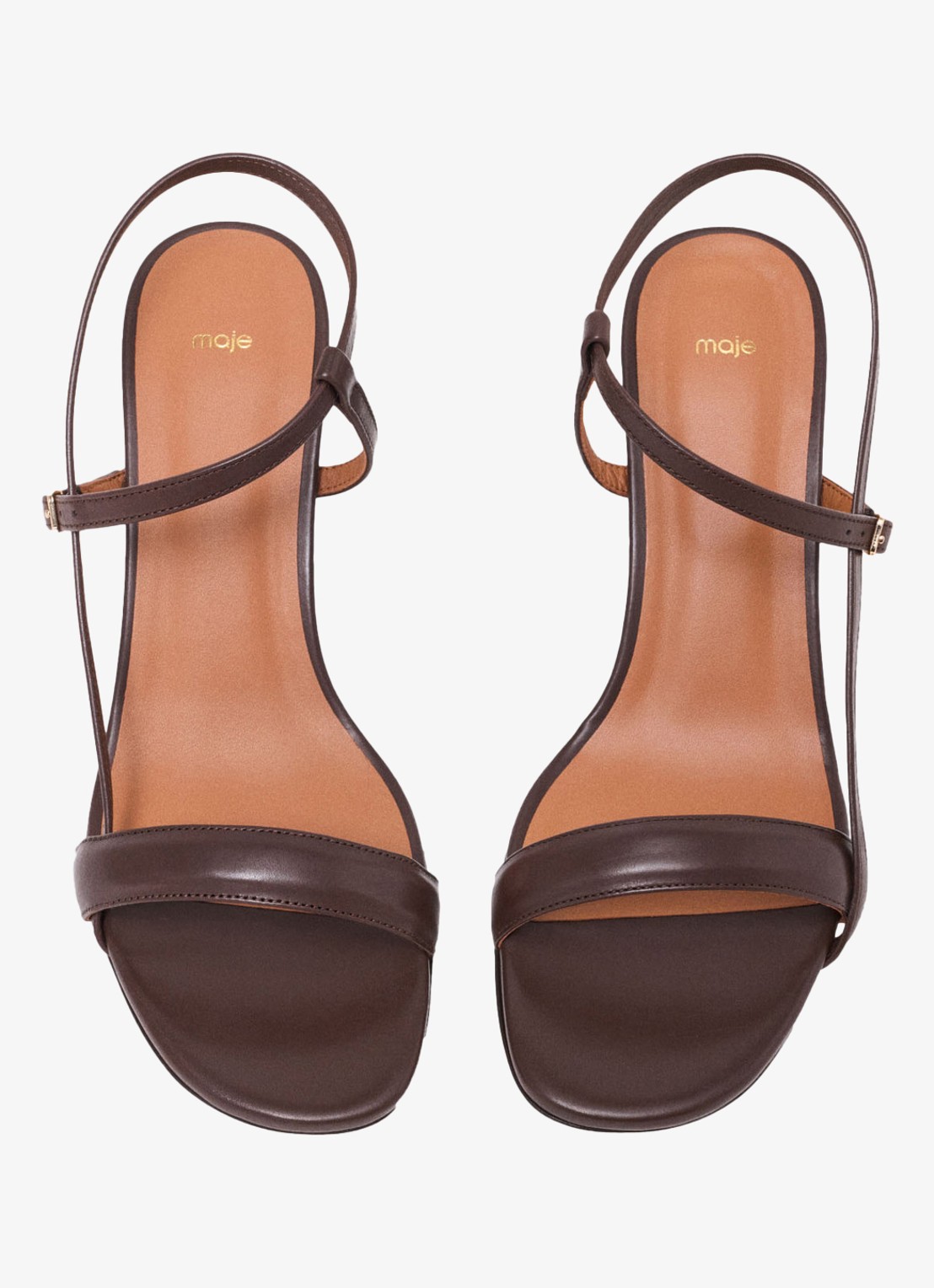 Maje Leren sandalen met bandjes - detail 5 bruin