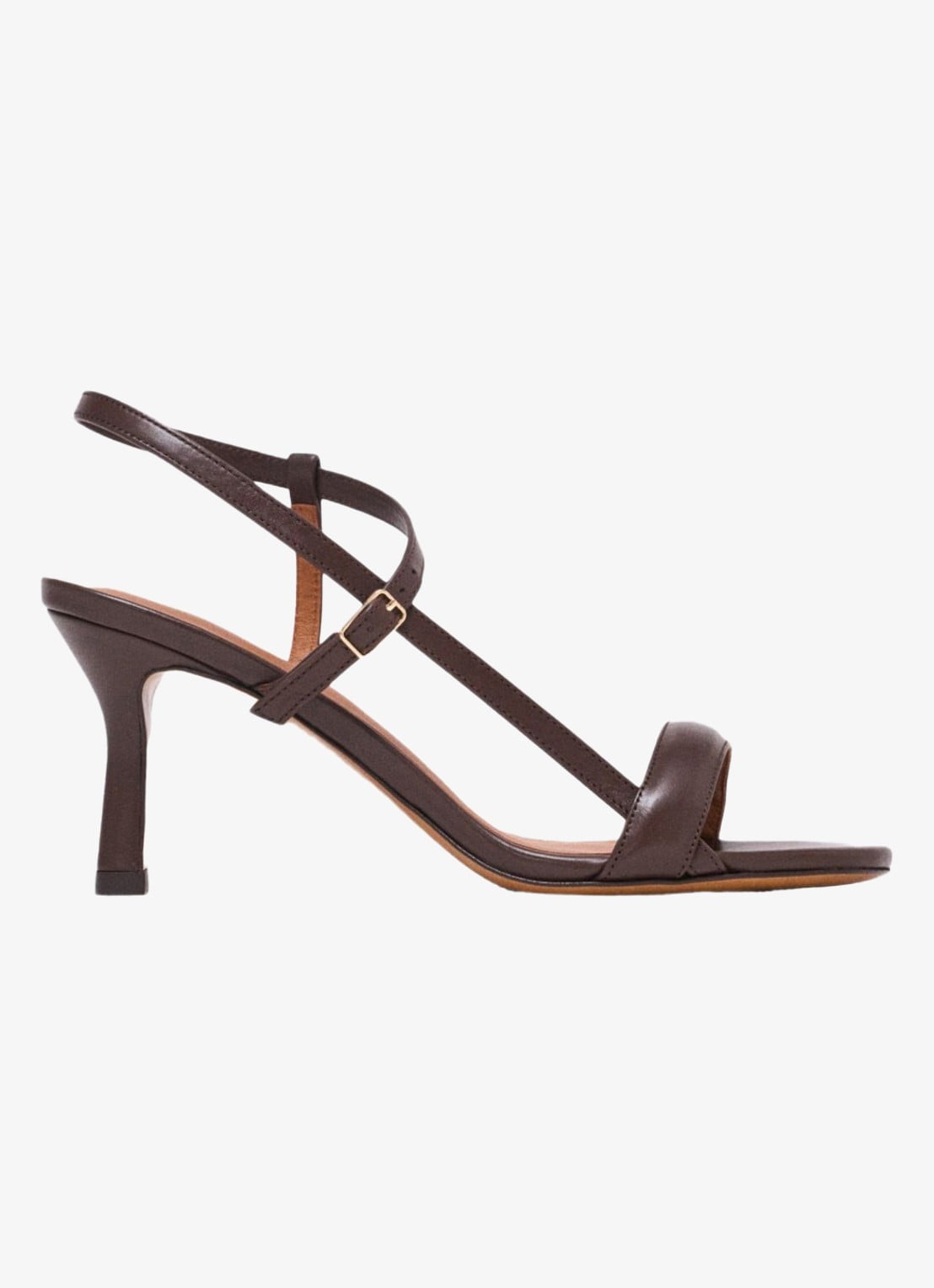 Maje Leren sandalen met bandjes - voorkant 2 bruin