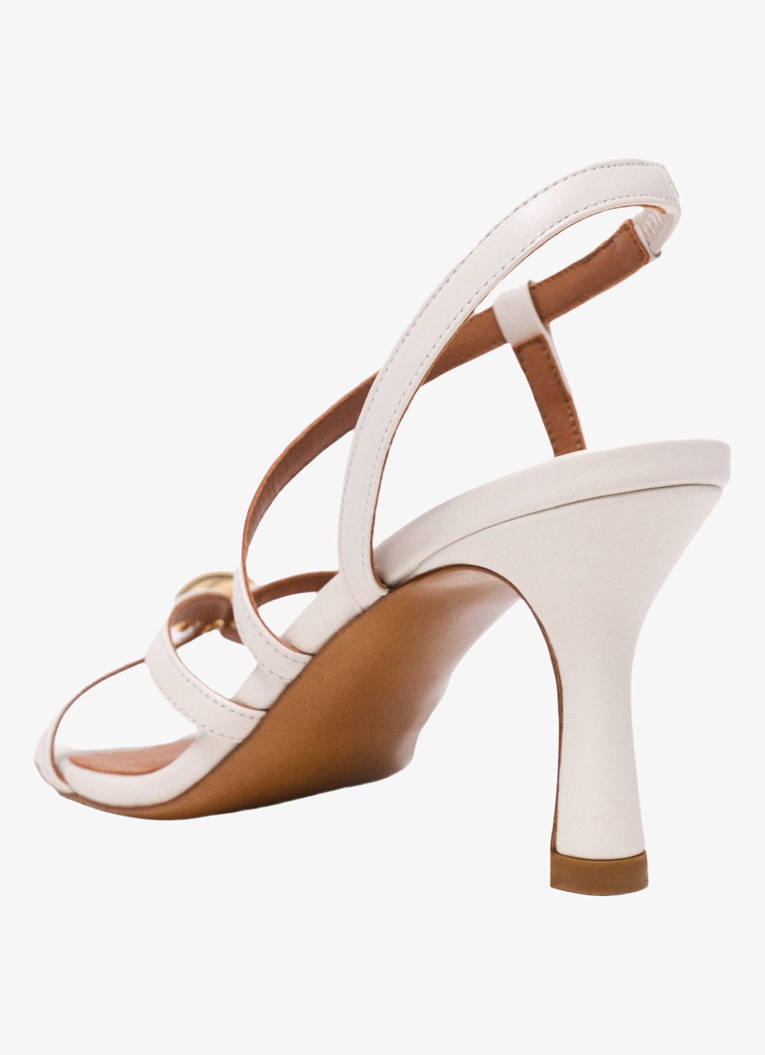 Maje Leren sandalen met meerdere bandjes - achterkant 3 beige