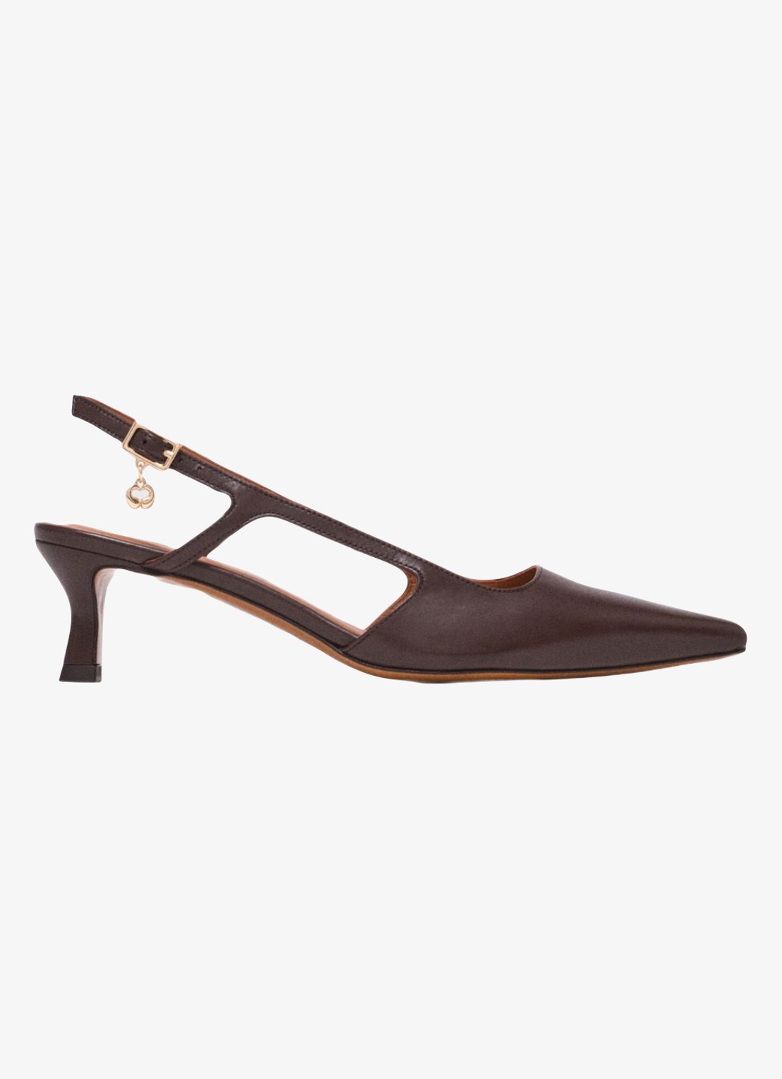 Maje Leren slingbacks - voorkant 6 bruin