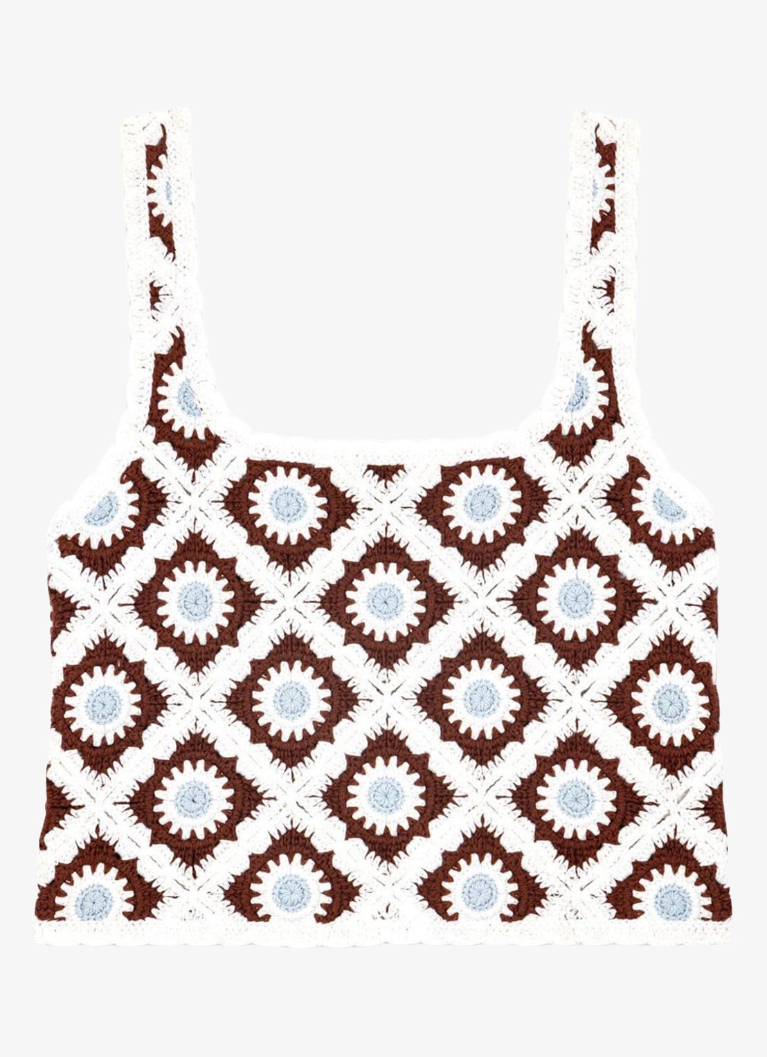 Maje Letunia tanktop met ingebreid patroon - voorkant 5 bruin