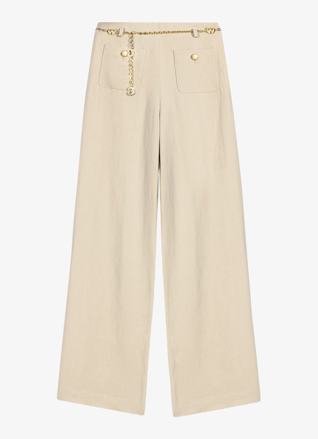 Maje Linnen blend kostuum broek - voorkant beige