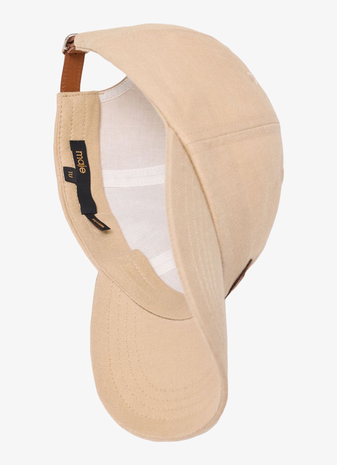 Maje Linnen blend pet met logo - detail 4 beige