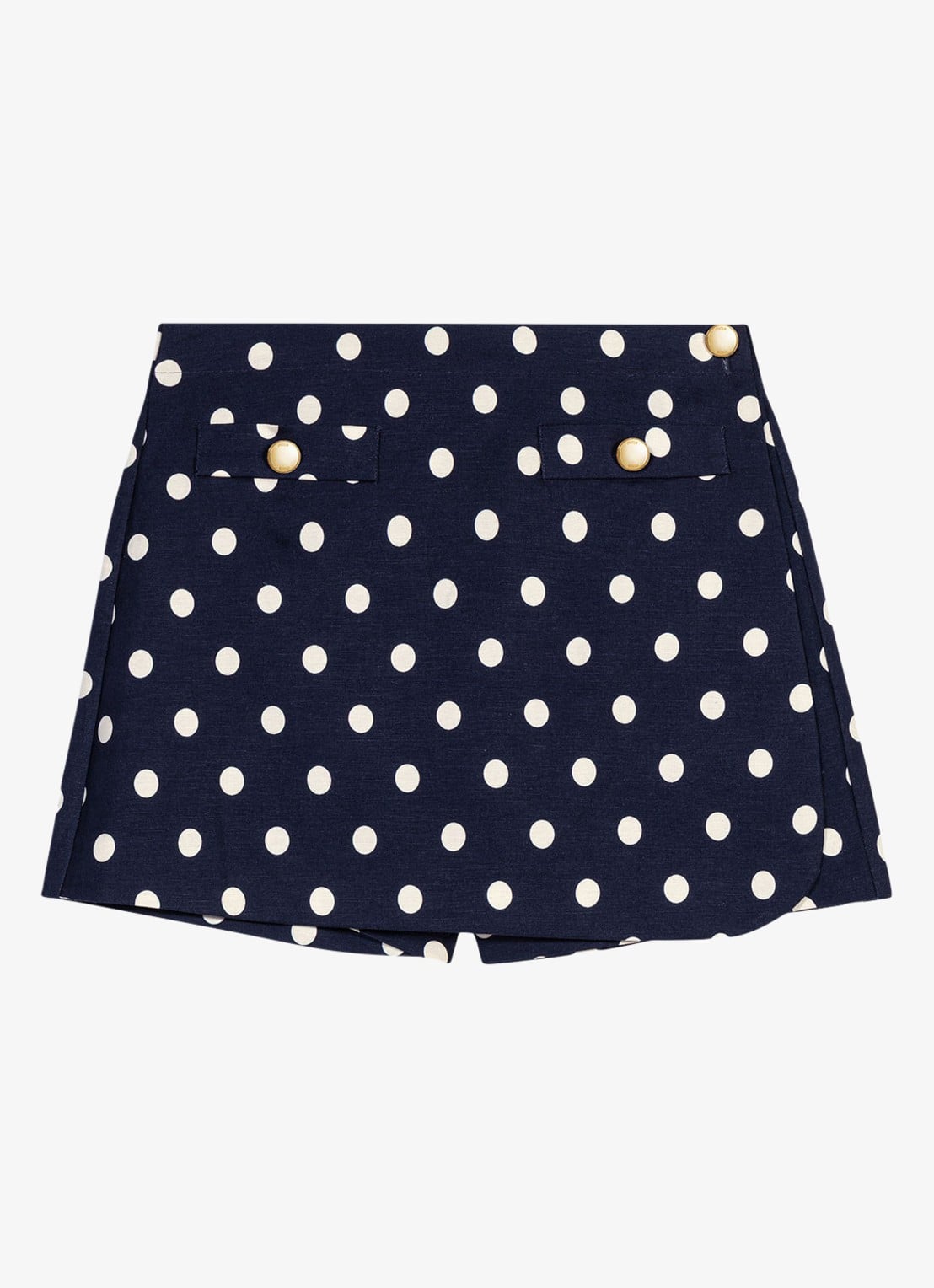 Maje Linnen blend skort - voorkant 7 donkerblauw