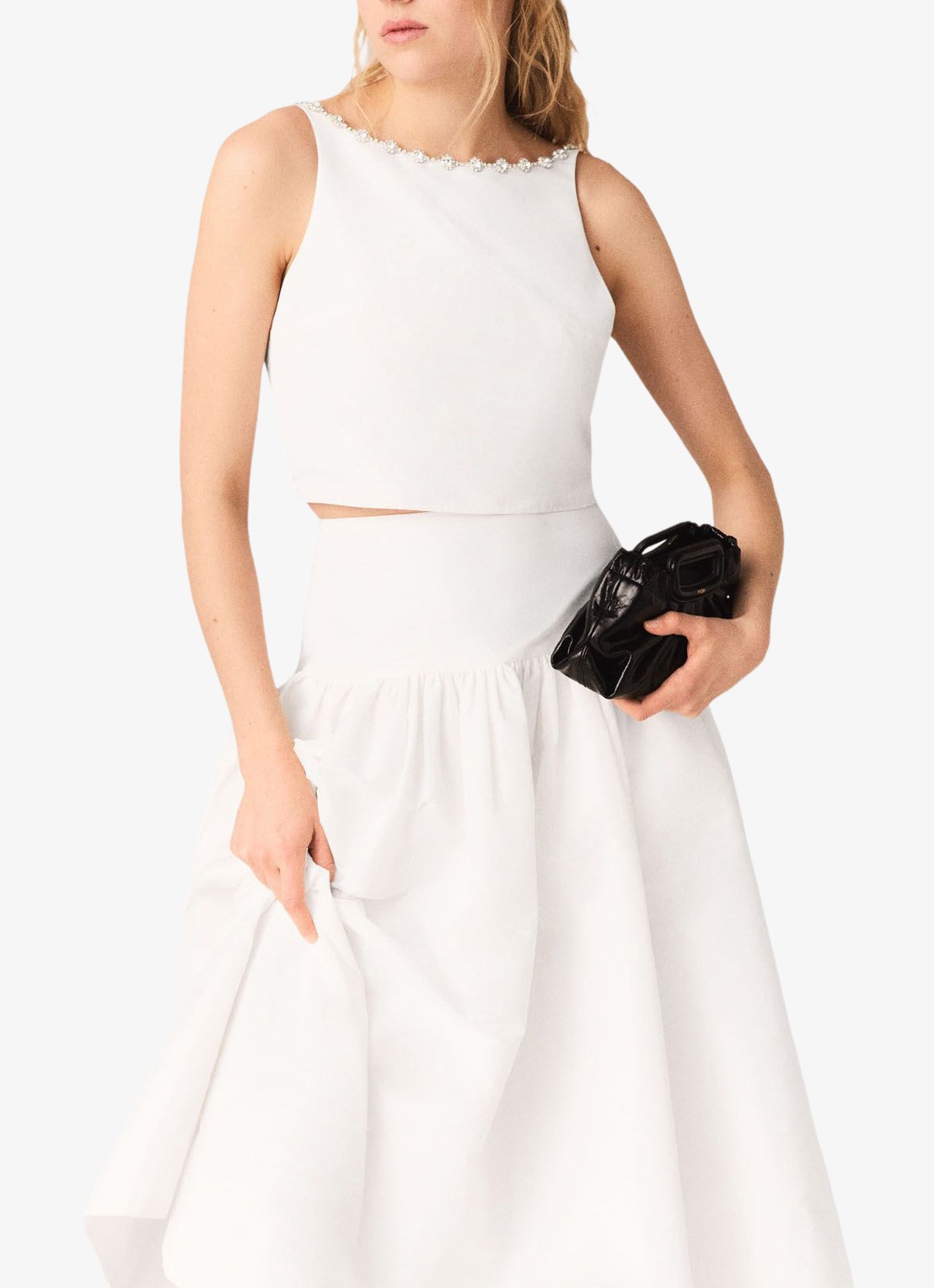 Maje Lipalace top met strass - detail 2 wit