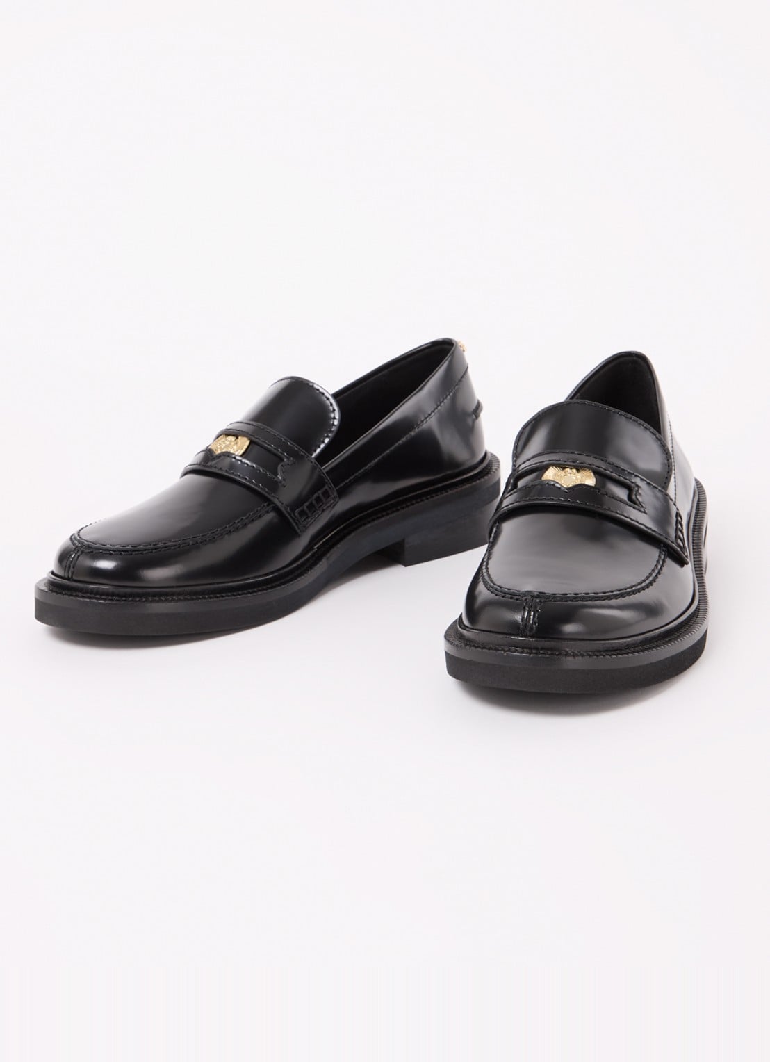 Maje Loafer van kalfsleer - detail zwart