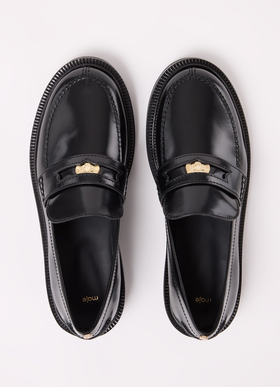 Maje Loafer van kalfsleer - detail 2 zwart