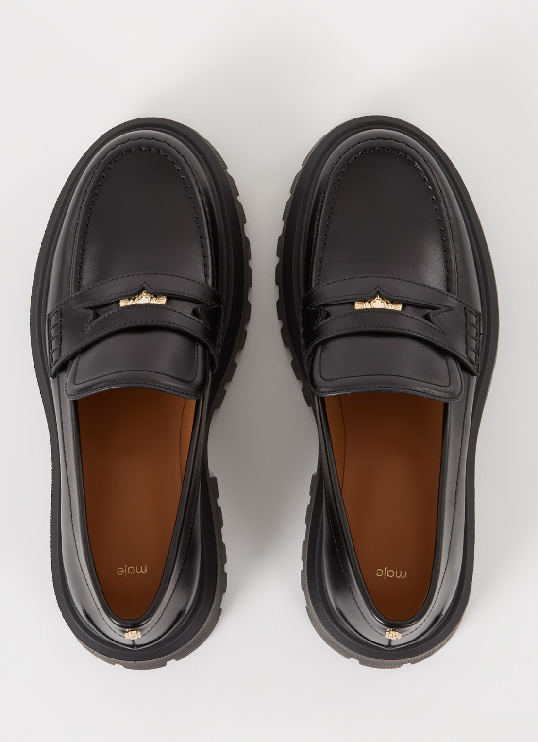 Maje Loafer van leer - detail 4 zwart