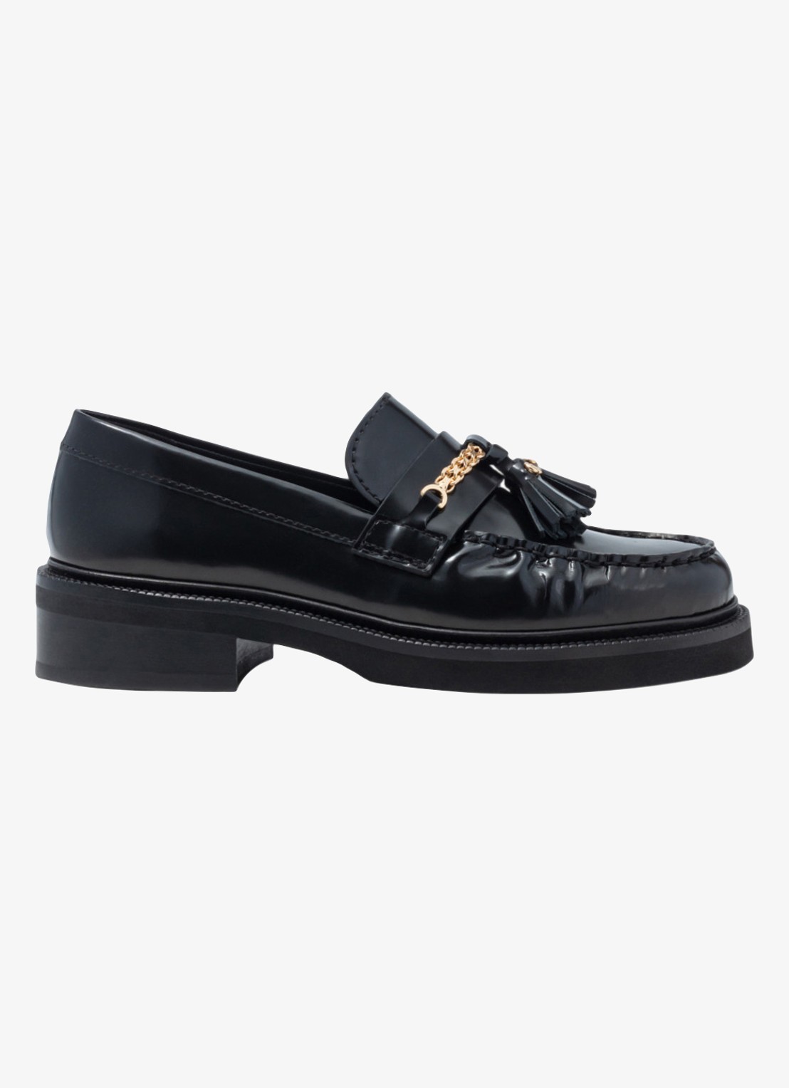Maje Loafers van leer - voorkant 6 zwart