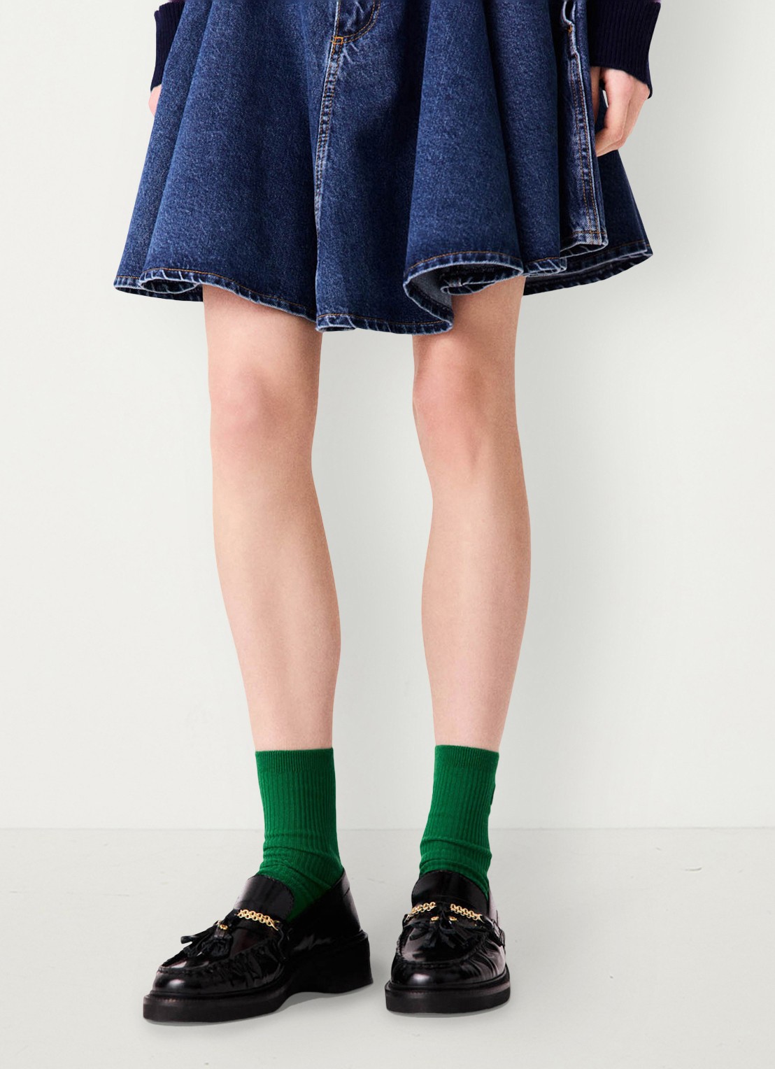 Maje Loafers van leer - voorkant 7 zwart