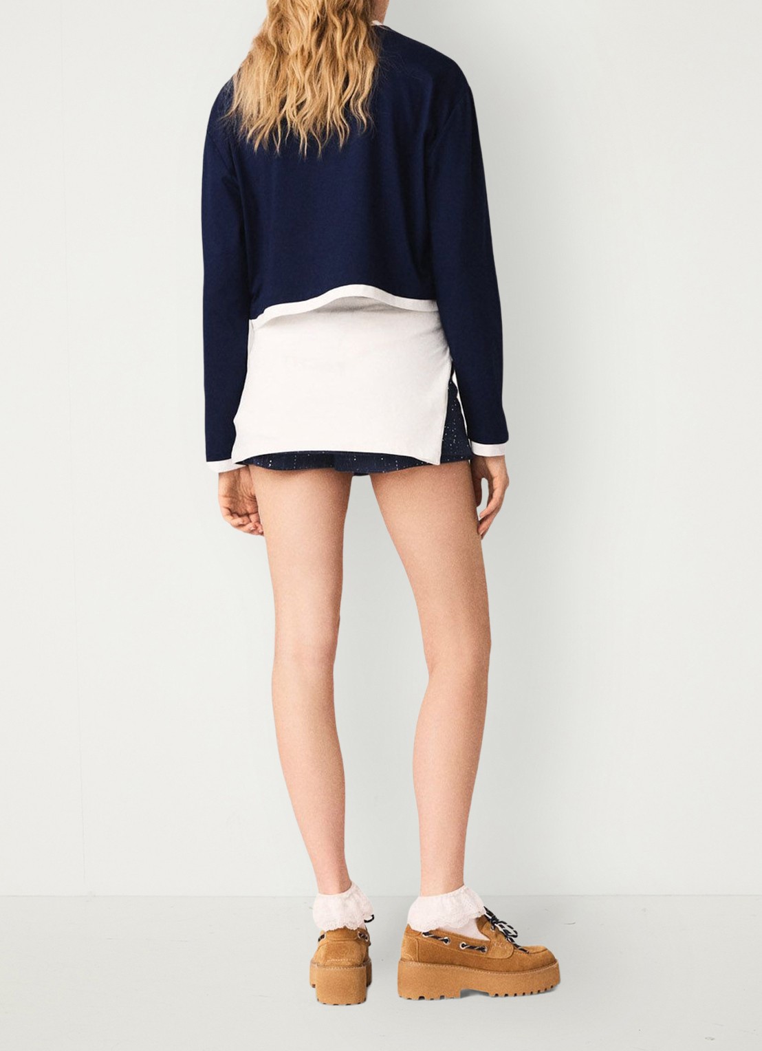 Maje Longsleeve met logoborduring - achterkant donkerblauw