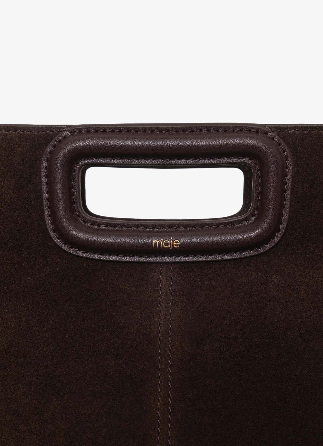 Maje M crossbodytas van suède - detail 3 donkerbruin