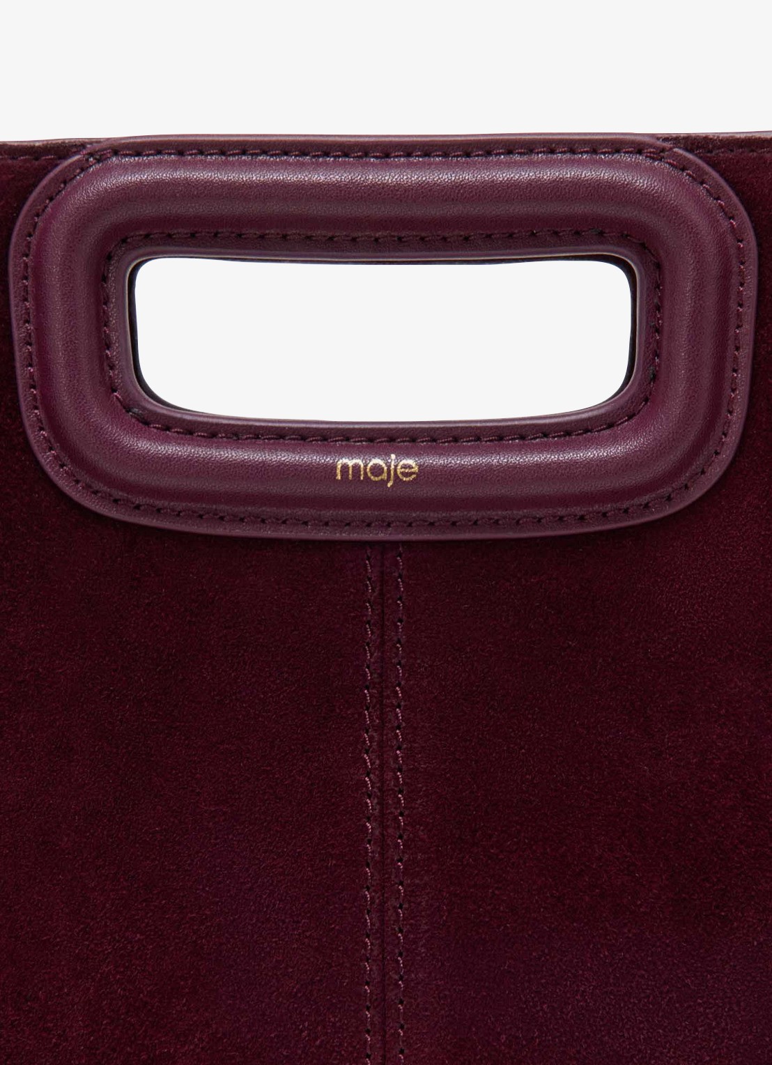 Maje M crossbodytas van suède - detail aubergine