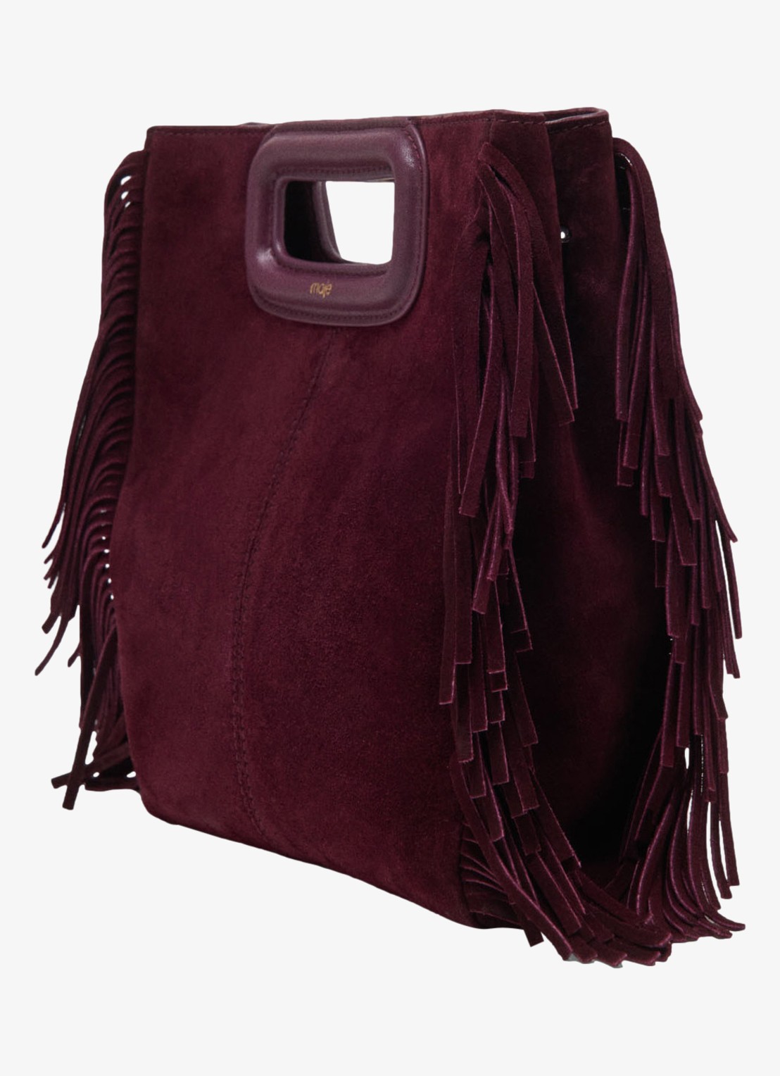 Maje M crossbodytas van suède - detail 3 aubergine