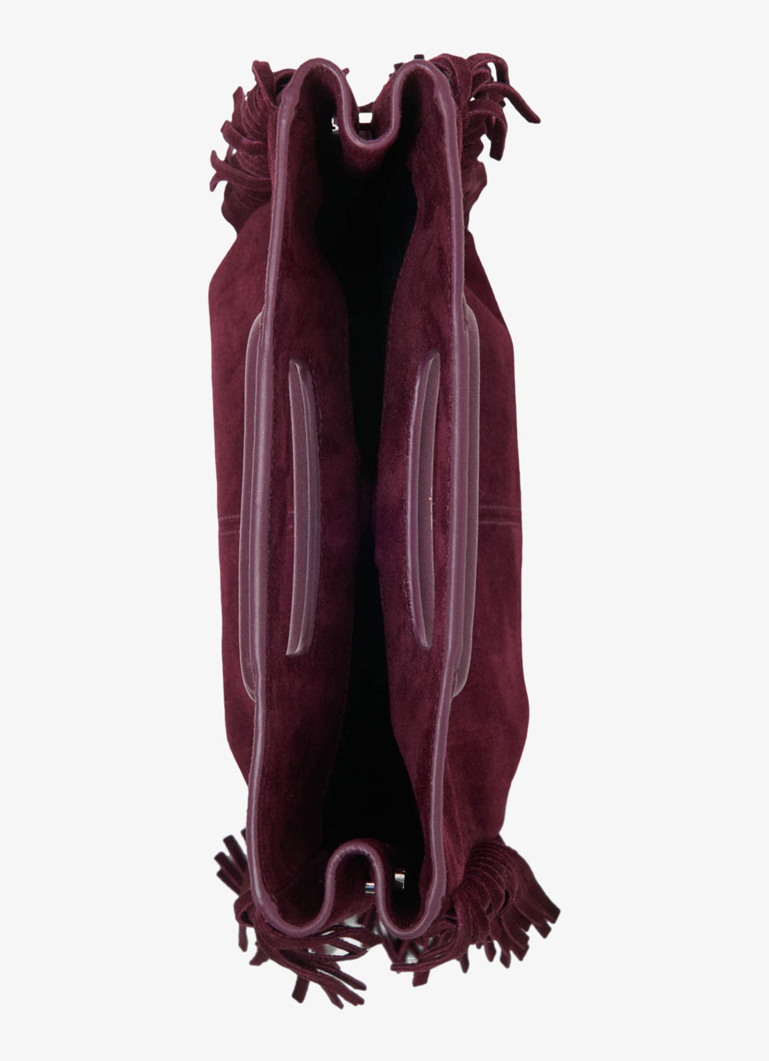 Maje M crossbodytas van suède - detail 5 aubergine