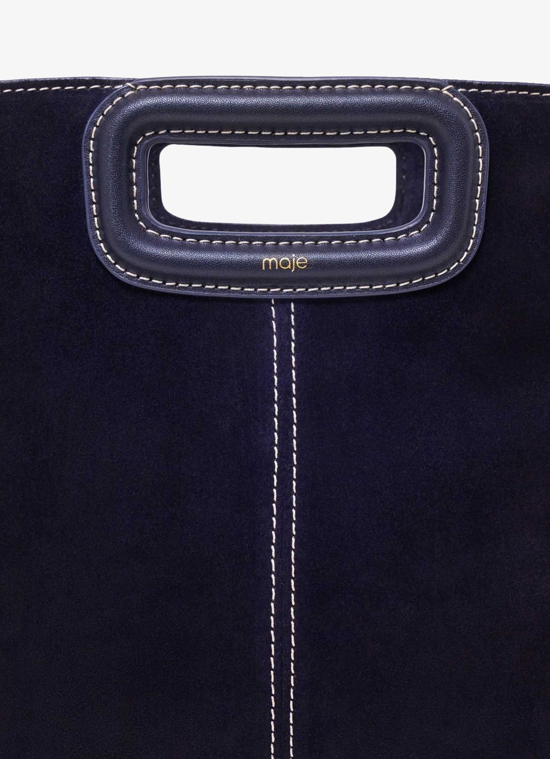 Maje M tas van getikte suède - detail 5 marineblauw