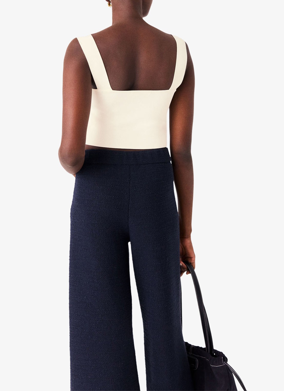 Maje Maclyna cropped tanktop met stretch - achterkant 3 beige