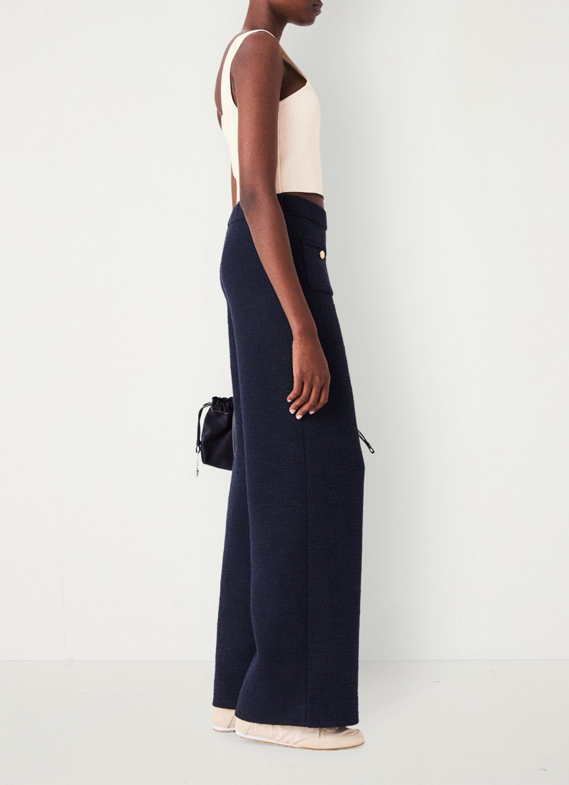 Maje Maclyna cropped tanktop met stretch - detail 4 beige