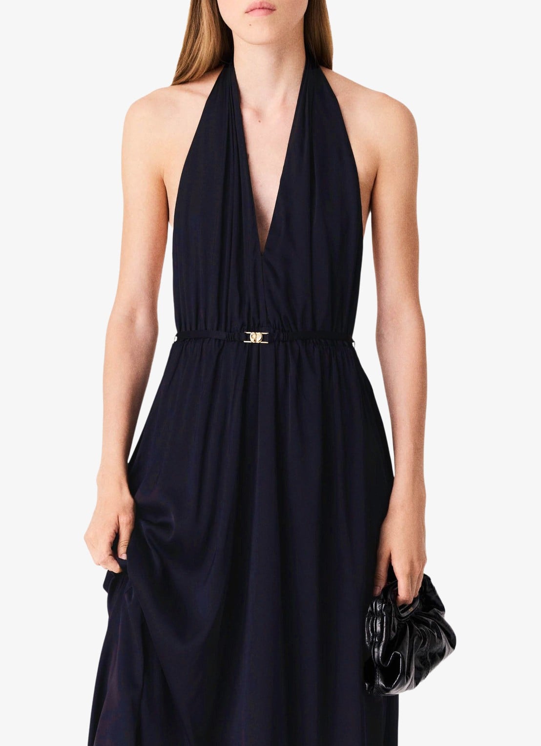 Maje Maxi halter jurk - detail 6 zwart