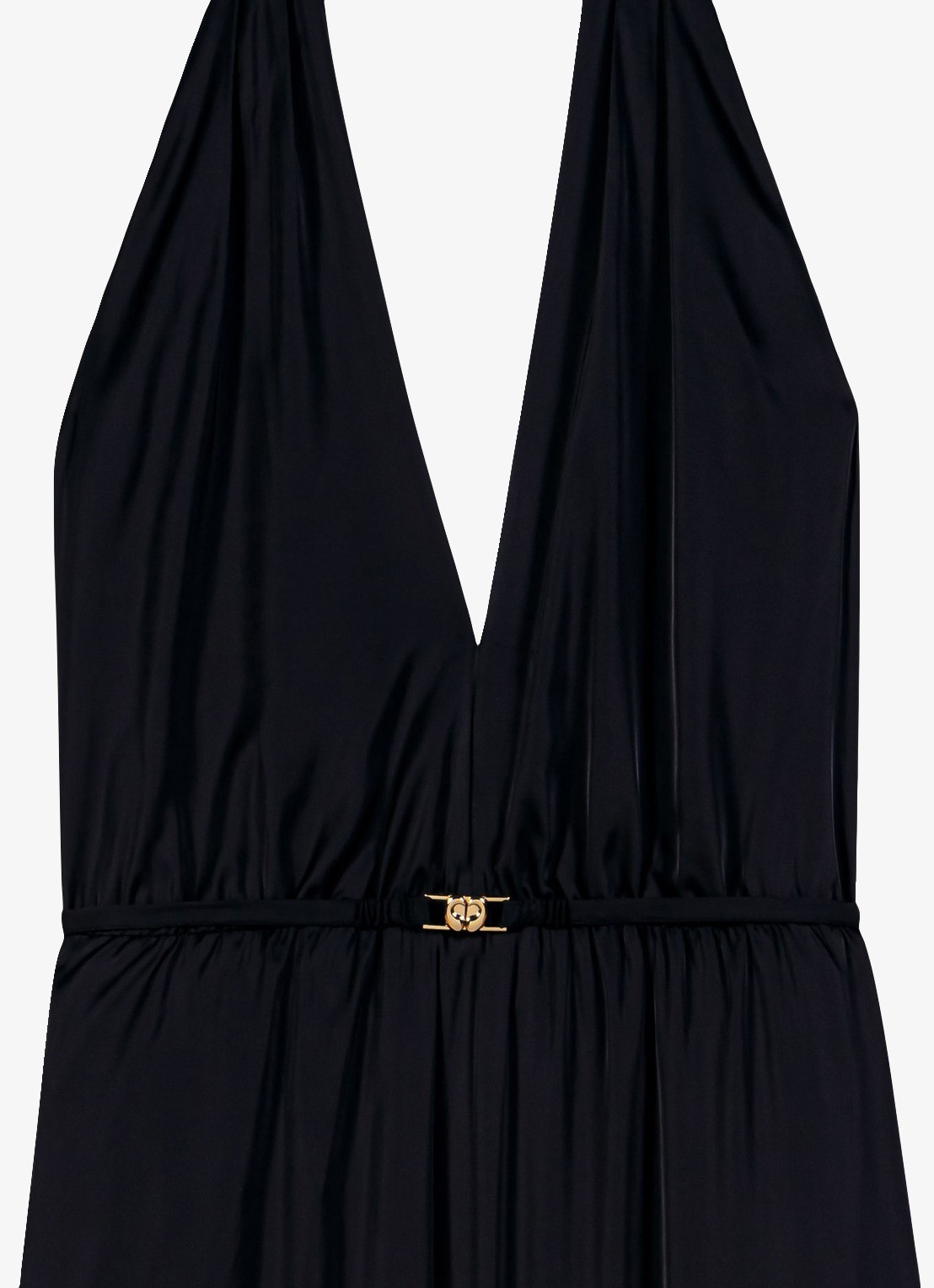 Maje Maxi halter jurk - detail donkerblauw
