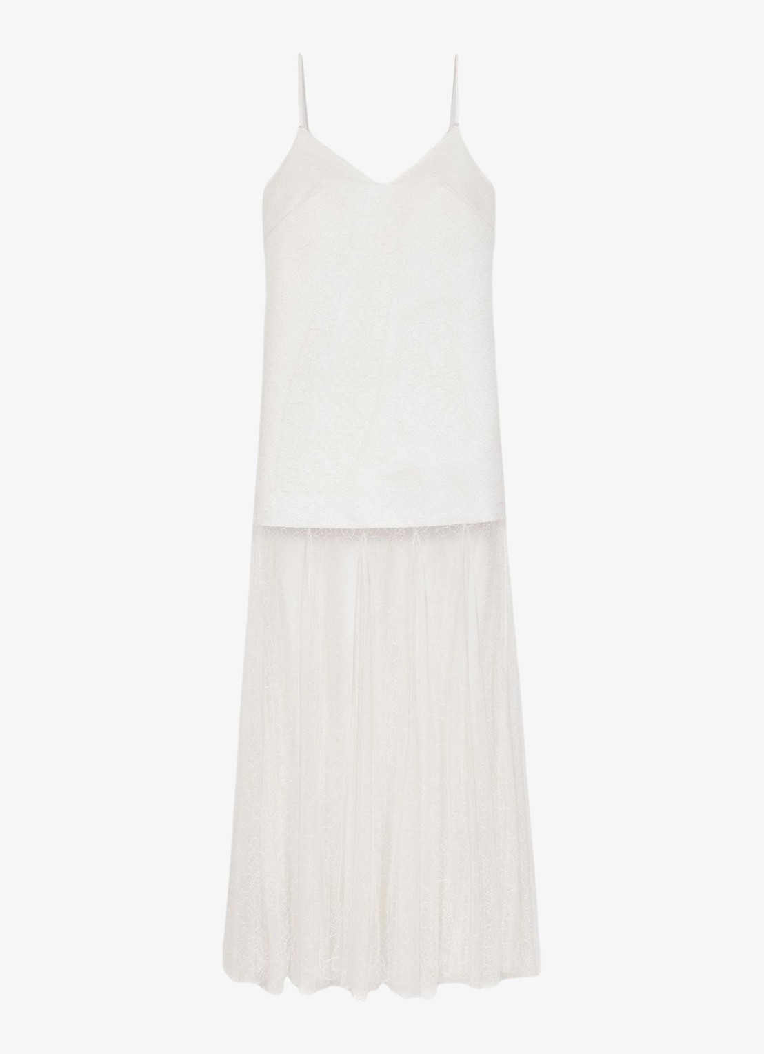 Maje Maxi jurk met mesh detail - voorkant 6 wit